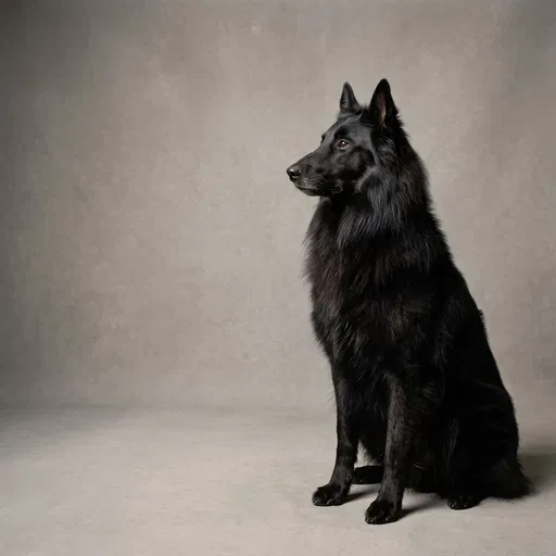 Black Belgian Shepherd Studio Portrait