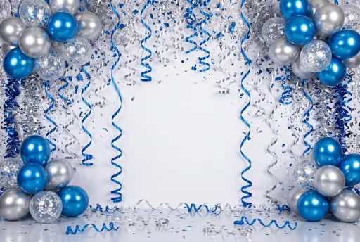 Blue and Silver Party Balloon Frame