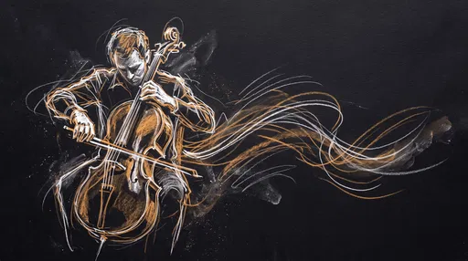 Chalk and Pastel Cellist Sketch