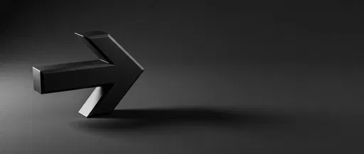 Matte Black 3D Right Arrow Symbol