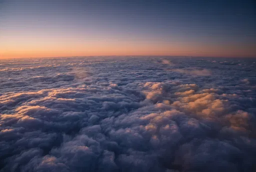 Aerial View Above Golden Hour Clouds