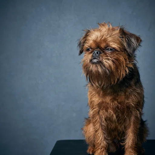Grumpy Brussels Griffon Studio Portrait