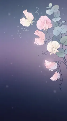 Pastel Sweet Pea and Eucalyptus Illustration
