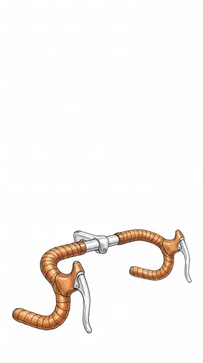 Hand-Drawn Leather Wrapped Drop Handlebars