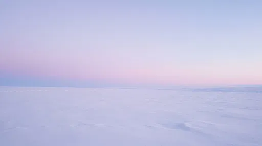 Pastel Twilight Over Expansive Snowy Plains