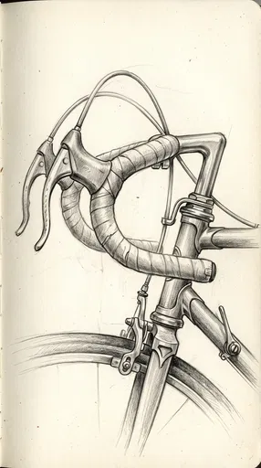 Vintage Bicycle Handlebars Graphite Pencil Sketch