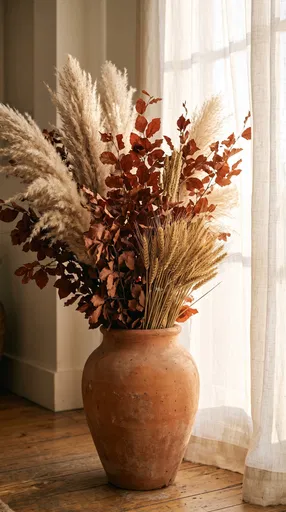 Autumn Dried Arrangement in Terracotta Vase