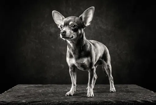 Black and White Chihuahua Studio Portrait