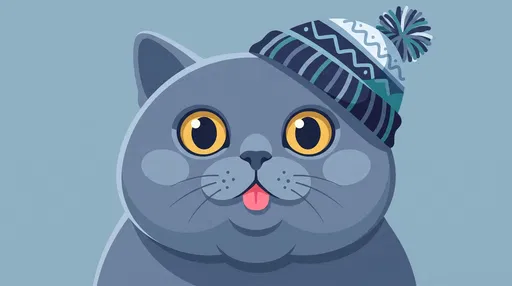 Cute Chubby Cat in Winter Beanie