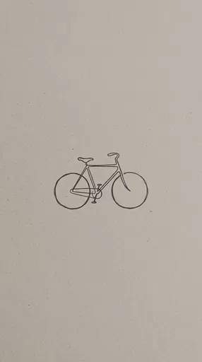 Minimalist Line Drawing of Vintage Bicycle
