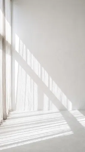 Sunlight Shadows on White Plaster Wall