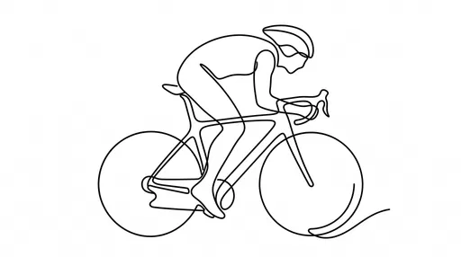 Continuous Line Drawing of Road Cyclist