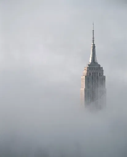 Empire State Building in Dense Fog