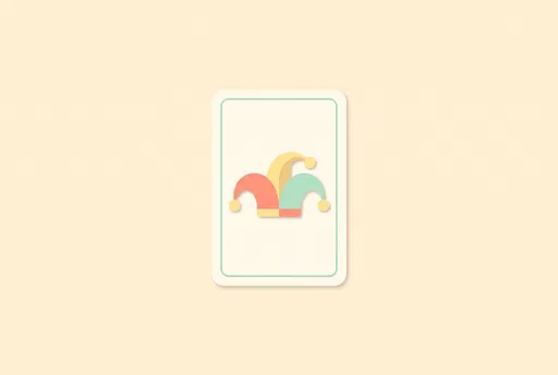 Minimal Pastel Joker Playing Card Illustration