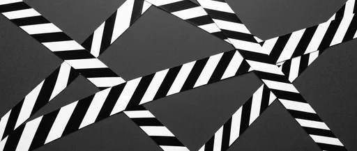 Black and White Hazard Tape Flat Lay