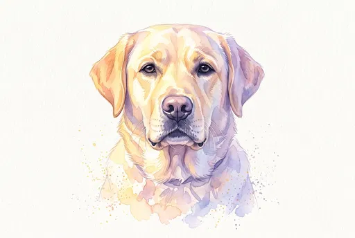Watercolor Golden Labrador Retriever Portrait