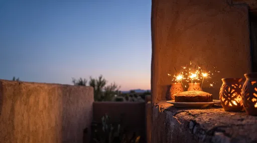 Rustic Cake With Sparklers at Twilight