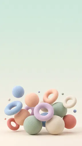 Pastel 3D Spheres and Rings Background