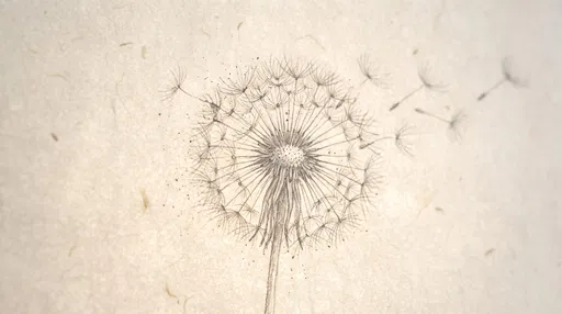Pencil Drawing of Dandelion on Textured Paper