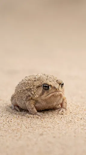 Desert Rain Frog on Beige Sand