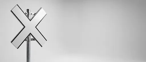 Blank White Railroad Crossbuck Sign