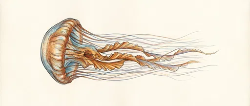 Colored Pencil Sea Nettle Jellyfish Illustration