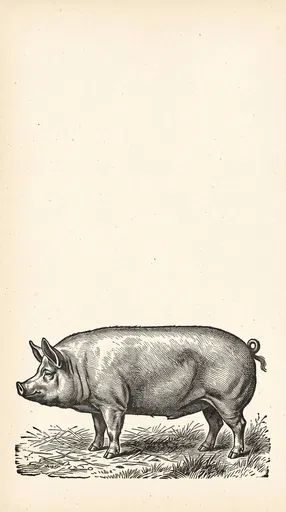 Vintage Woodcut Engraving of Yorkshire Pig