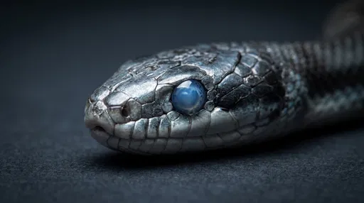 Macro Portrait of Pre-Shed Snake