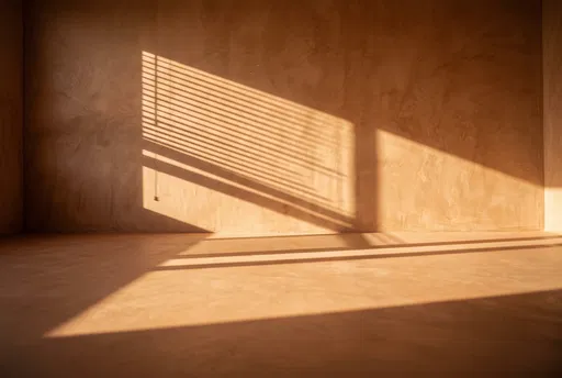 Warm Terracotta Room With Blind Shadows