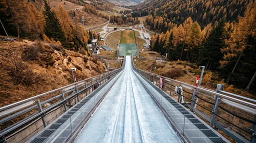 Ski Jump Inrun View in Autumn
