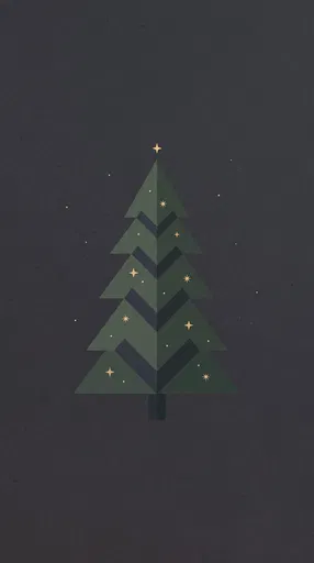 Minimalist Geometric Fir Tree With Stars