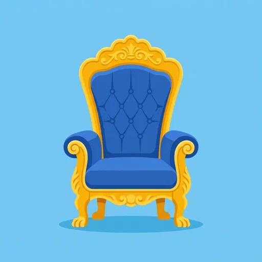 Blue and Gold Royal Throne Illustration