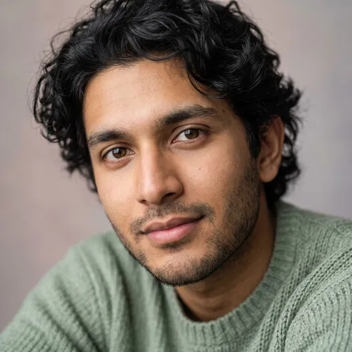 Close-Up Portrait of Young Indian Man