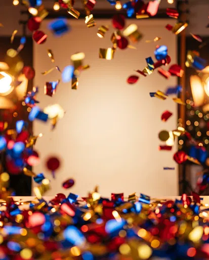 Festive Confetti Framing Cream Studio Backdrop