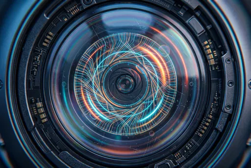 Macro Close-Up of Cybernetic Android Eye Lens