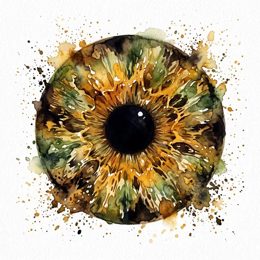 Watercolor Illustration of a Hazel Eye Iris