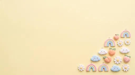 Pastel Polymer Clay Charms on Yellow