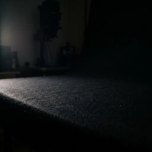Textured Black Felt Surface in Darkroom