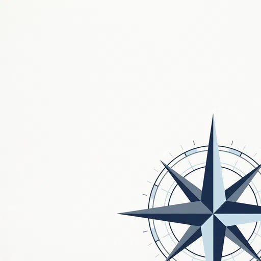 Minimalist Blue Geometric Compass Rose