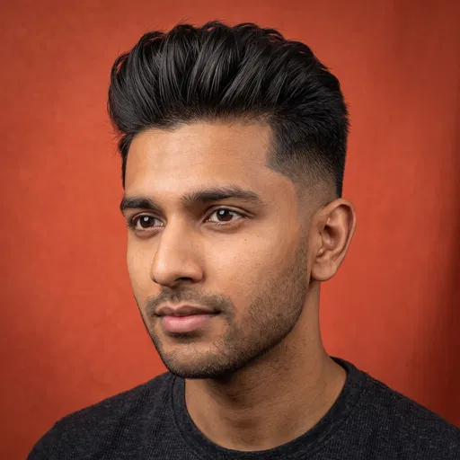 South Asian Man With Modern Quiff Hairstyle