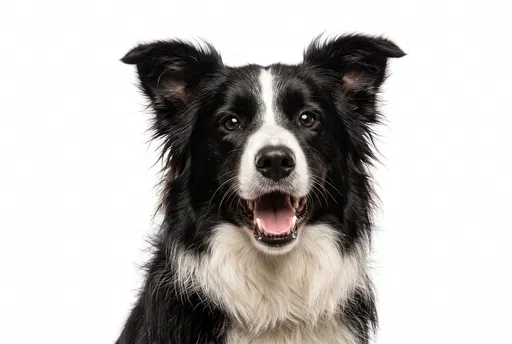Border Collie Studio Portrait on White