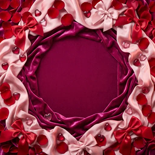 Romantic Velvet Silk and Rose Frame