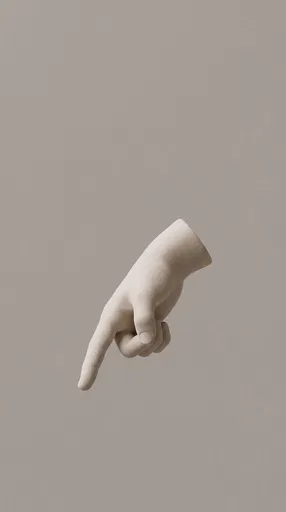 Minimalist Clay Hand Pointing Downward
