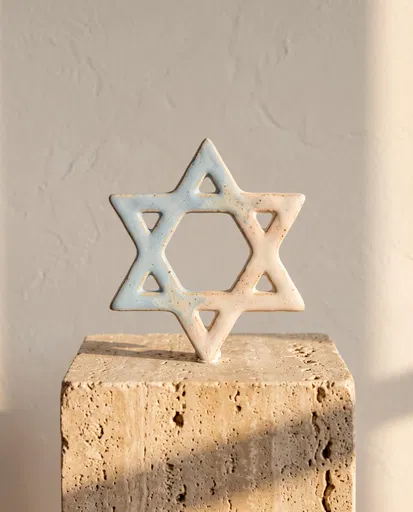 Ceramic Star of David on Pedestal
