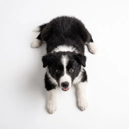Border Collie Puppy Looking Up