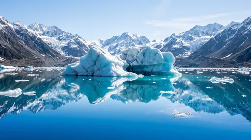 Iceberg Reflection in Glacial Lagoon