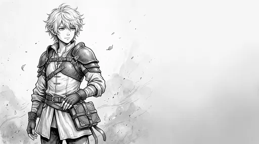 Monochrome Manga Fantasy Adventurer Illustration