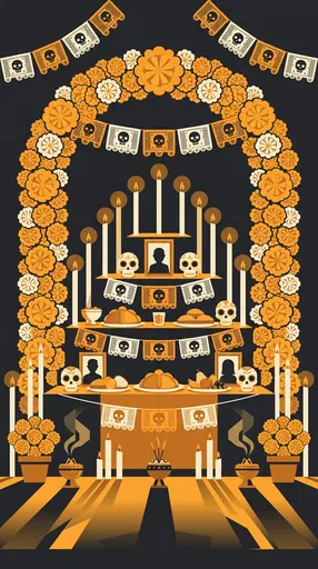 Day of the Dead Altar Illustration
