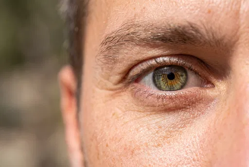 Close-Up of Man's Green Hazel Eye