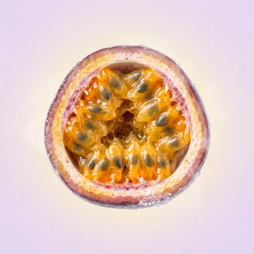 Frosted Passion Fruit Half Cross-Section